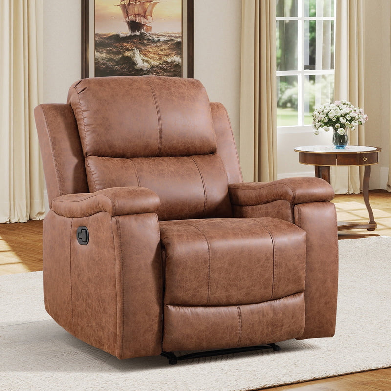 Bonzy Home Recliner Chair Breathable Fabric Reclining Chair Manual Sofa for Living Room