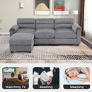 Bonzy Home Modular Sectional Sofa With Ottoman, Ultra‑Comfort Seating – Configurable for Living Room & Family Room; Gray
