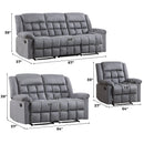 Bonzy Home Manual Recliner Sofa Living Room Furniture Set Adjustable Backrest, Manual Recliner Chair, Manual Loveseat and 3 Seat Recliner Sofa Couch Set for Living Room