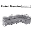 Bonzy Home Convertible Sectional Sofa, L‑Shaped Couch, Ultra‑Comfort Seating – Configurable for Living Room & Family Room; Gray