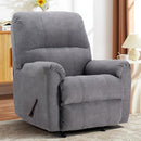 Rocker Recliner Chair for Adults,Manual Recliner Chair with Overstuffed Backrest and Armrests, Soft Fabric Manual Rocking Reclining Sofa for Living Room,Grey