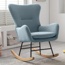 Rocking Chair Nursery, Modern Velvet Glider Rocker with High Backrest, Thick-Padded Seat, Upholstered Rocking Accent Chairs for Living Room, Bedroom