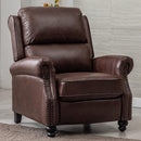 Bonzy Home Pushback Recliner Suede Armchair with Rivet Decor, Camel