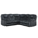 Bonzy Home Manual Reclining L-Shaped Sectional Sofa Set for Living Room