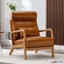 Bonzy Home Mid-Century Modern PU Leather Accent Chair with Ergonomic Design, Camel