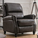 Bonzy Home Pushback Recliner Suede Armchair with Rivet Decor, Black