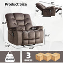 Oversized Power Recliner Chair for Adults, 41" Wide Electric Recliner Chair with Massage and Heat, Overstuffed Single Sofa with USB Port for Living Room/Bedroom/Office, Chestnut Brown
