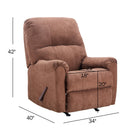 Rocker Recliner Chair for Adults,Manual Recliner Chair with Overstuffed Backrest and Armrests, Soft Fabric Manual Rocking Reclining Sofa for Living Room