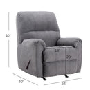 Rocker Recliner Chair for Adults,Manual Recliner Chair with Overstuffed Backrest and Armrests, Soft Fabric Manual Rocking Reclining Sofa for Living Room,Grey
