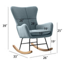 Rocking Chair Nursery, Modern Velvet Glider Rocker with High Backrest, Thick-Padded Seat, Upholstered Rocking Accent Chairs for Living Room, Bedroom