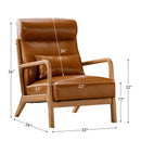 Bonzy Home Mid-Century Modern PU Leather Accent Chair with Ergonomic Design, Camel