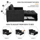 3 in 1 Convertible Sleeper Sofa Bed, Modern Velvet Loveseat Couch Pullout Bed for Living Room, Small Love Seat Lounge Sofa with Reclining Backrest