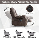 Oversized Power Recliner Chair for Adults, 41" Wide Electric Recliner Chair with Massage and Heat, Overstuffed Single Sofa with USB Port for Living Room/Bedroom/Office, Chestnut Brown