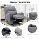 Rocker Recliner Chair for Adults,Manual Recliner Chair with Overstuffed Backrest and Armrests, Soft Fabric Manual Rocking Reclining Sofa for Living Room,Grey