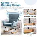 Rocking Chair Nursery, Modern Velvet Glider Rocker with High Backrest, Thick-Padded Seat, Upholstered Rocking Accent Chairs for Living Room, Bedroom