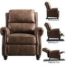 Ebello Pushback Recliner Suede Armchair with Rivet Decor, Brown