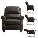 Bonzy Home Pushback Recliner Suede Armchair with Rivet Decor, Black