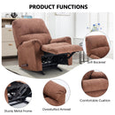Rocker Recliner Chair for Adults,Manual Recliner Chair with Overstuffed Backrest and Armrests, Soft Fabric Manual Rocking Reclining Sofa for Living Room