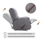 Rocker Recliner Chair for Adults,Manual Recliner Chair with Overstuffed Backrest and Armrests, Soft Fabric Manual Rocking Reclining Sofa for Living Room,Grey
