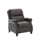 Bonzy Home Pushback Recliner Suede Armchair with Rivet Decor, Black