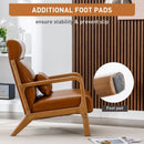 Bonzy Home Mid-Century Modern PU Leather Accent Chair with Ergonomic Design, Camel