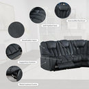 Bonzy Home Manual Reclining L-Shaped Sectional Sofa Set for Living Room