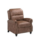 Ebello Pushback Recliner Suede Armchair with Rivet Decor, Brown