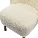 Ebello 34" Wide Adult Modern Teddy Solid Color Tufted Wingback Chair with Solid Wood Leg, Beige