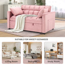 3 in 1 Convertible Sleeper Sofa Bed, Modern Velvet Loveseat Couch Pullout Bed for Living Room, Small Love Seat Lounge Sofa with Reclining Backrest