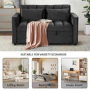 3 in 1 Convertible Sleeper Sofa Bed, Modern Velvet Loveseat Couch Pullout Bed for Living Room, Small Love Seat Lounge Sofa with Reclining Backrest