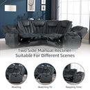 Bonzy Home Manual Reclining L-Shaped Sectional Sofa Set for Living Room