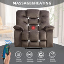 Oversized Power Recliner Chair for Adults, 41" Wide Electric Recliner Chair with Massage and Heat, Overstuffed Single Sofa with USB Port for Living Room/Bedroom/Office, Chestnut Brown