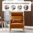 Bonzy Home Mid-Century Modern PU Leather Accent Chair with Ergonomic Design, Camel