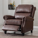 Bonzy Home Pushback Recliner Suede Armchair with Rivet Decor, Camel