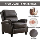 Bonzy Home Pushback Recliner Suede Armchair with Rivet Decor, Black