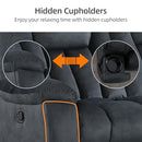 Bonzy Home Manual Reclining L-Shaped Sectional Sofa Set for Living Room