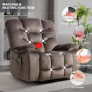 Oversized Power Recliner Chair for Adults, 41" Wide Electric Recliner Chair with Massage and Heat, Overstuffed Single Sofa with USB Port for Living Room/Bedroom/Office, Chestnut Brown