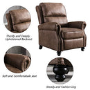 Ebello Pushback Recliner Suede Armchair with Rivet Decor, Brown