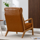 Bonzy Home Mid-Century Modern PU Leather Accent Chair with Ergonomic Design, Camel