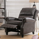 Bonzy Home Pushback Recliner Suede Armchair with Rivet Decor, Black
