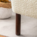 Ebello 34" Wide Adult Modern Teddy Solid Color Tufted Wingback Chair with Solid Wood Leg, Beige