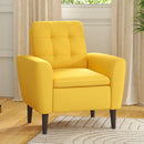 Ebello Modern Accent Chair with Arms, Comfy Fabric Armchair with Solid Metal Legs, Yellow