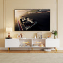 Bonzy Home 86" TV Stand, Television Console Table for 85" TV, Modern Entertainment Center with Storage Cabinets for Living Room