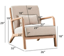 Ebello Mid-Century Modern Accent Chair(set of 2), Reading Armchair, Living Room Armchair, Beige