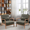 Ebello Mid-Century Modern Accent Chair(set of 2), Reading Armchair, Living Room Armchair, Caramel