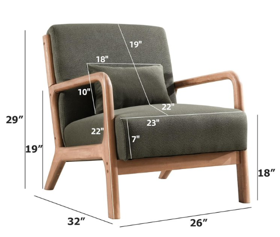 Ebello Mid-Century Modern Accent Chair(set of 2), Reading Armchair, Living Room Armchair, Caramel
