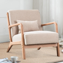 Ebello Mid-Century Modern Accent Chair, Reading Armchair, Living Room Armchair, Beige