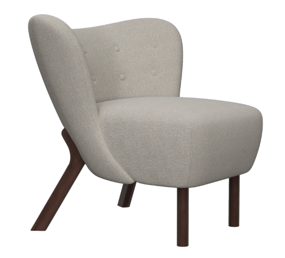 Ebello 34" Wide Adult Modern Teddy Solid Color Tufted Wingback Chair with Solid Wood Leg, Beige (Set of 2)