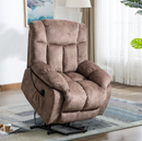 Ebello 38.5" Wide Adult Overstuffed Soft Microfiber Geometric Living Room Remote Controls Lift Recliner Chair with Stowage Pocket, Camel