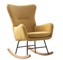 Bonzy Home Nursery Rocking Chair, Accent Rocker Glider Side Chair with High Backrest for Nursery Living Room Bedroom Office，Yellow
